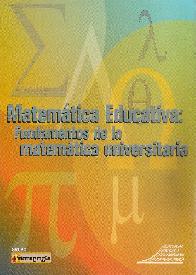 Matemtica Educativa: fundamentos de la matemtica universitaria