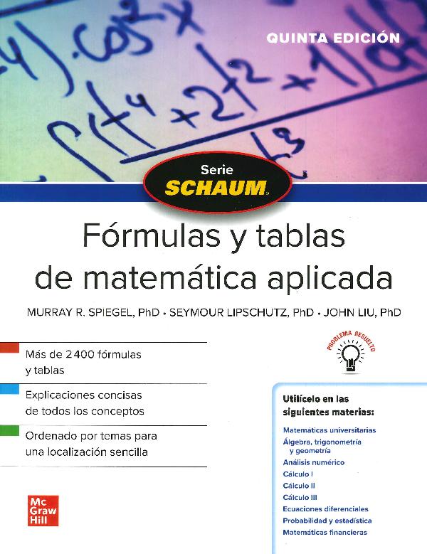 Schaum Fórmulas y tablas de matemática aplicada