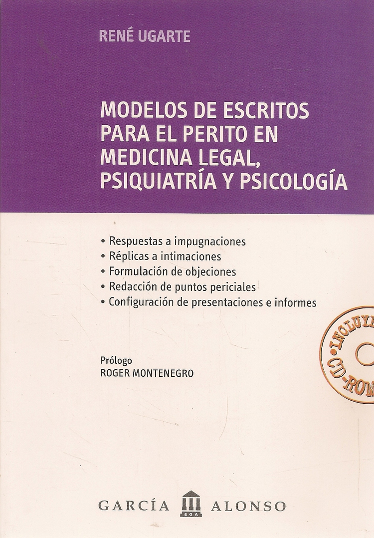 Modelos de escritos para el perito en medicina legal, psiquiatría y  psicología. Incluye CD-ROM | Ediciones Técnicas Paraguayas