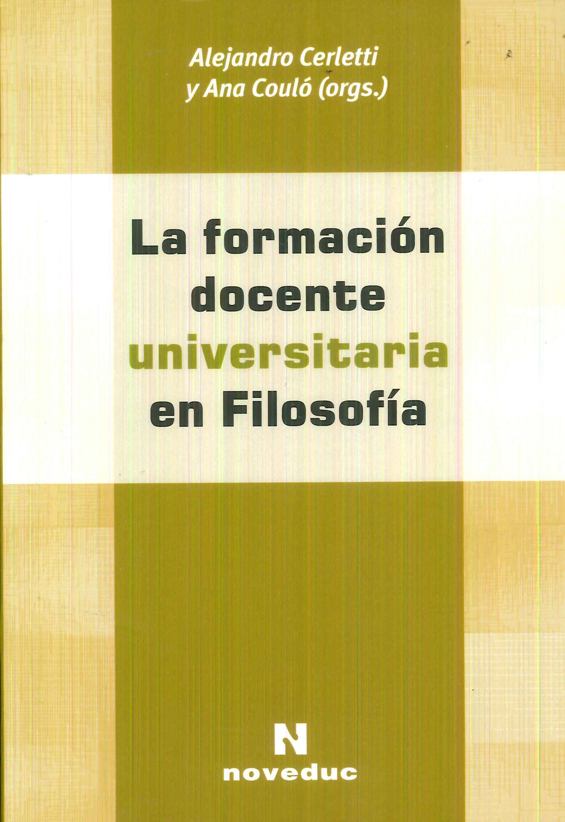La formaci�n docente universitaria en filosof�a