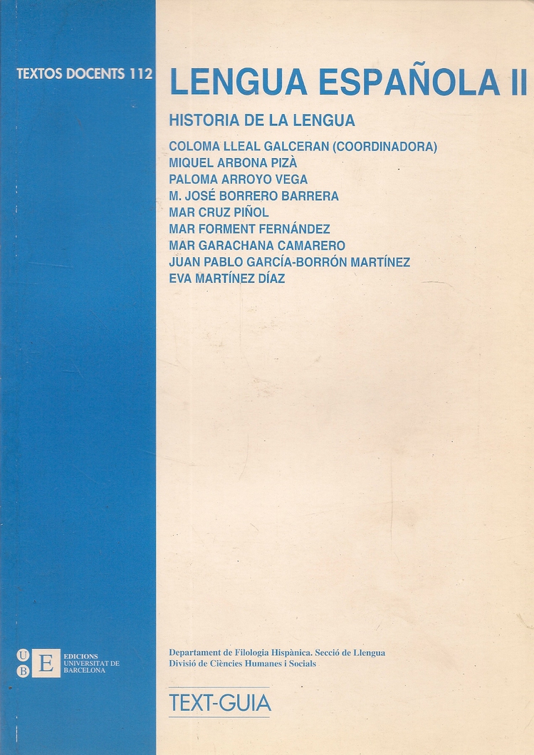 Lengua espaola II : historia de la lengua