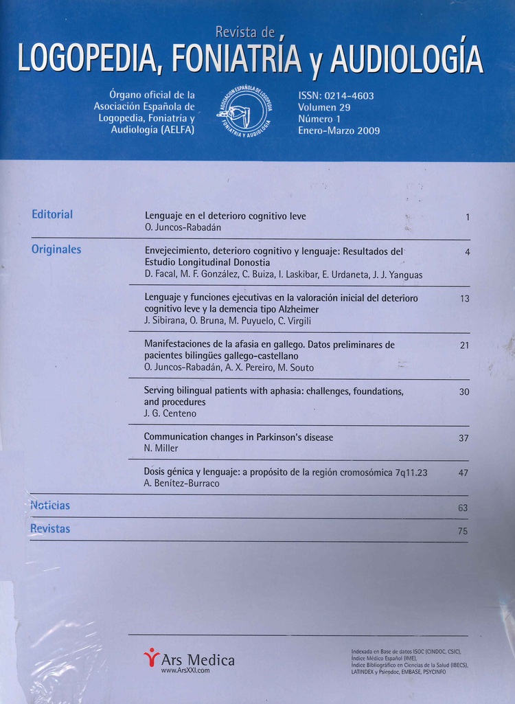 Revista de logopedia, foniatria y audiologia
