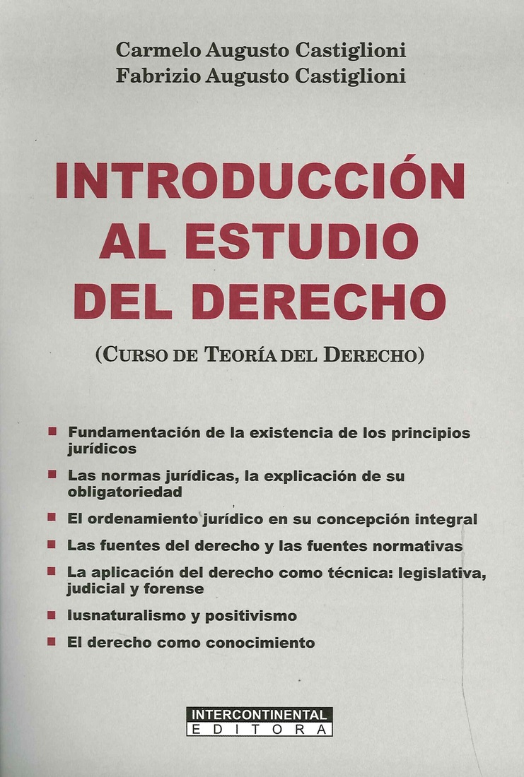 Introduccin al estudio del derecho. Curso de teora del derecho