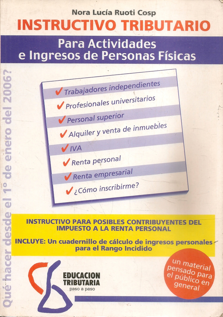 Instructivo tributario para actividades e ingresos de personas fisicas